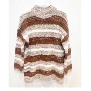 Universal thread brown tan striped sweater